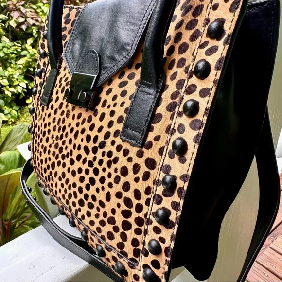 Loeffler Randall Junior Work Tote in Cheetah/Black NWT - Picture 10 of 16